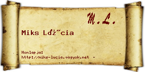 Miks Lúcia névjegykártya
